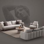 برادا كنب رباعي كريمي 296 سم وودي