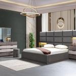 هيبي طقم غرفة نوم رمادي 180×200 سم 6 قطع وودي