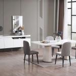 فورزا طاولة طعام خشبيه بيضاء بدون كراسي وودي