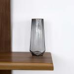 فازة زجاج رصاصي شفاف كبيرة وودي