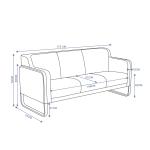 إكال كنب مكتبي ثلاثي بني وودي