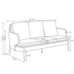 جون كنب مكتبي ثلاثي كريمي 184 سم وودي