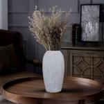 فازة زهور سيراميك فخمة وكبيرة لون رصاصي وودي