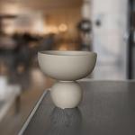 طبق سيراميك صغير لون بيج وودي