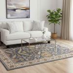 جونا سجاد بلجيكي أزرق بنقوش وزخارف أنيقة