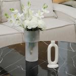 فازة سيراميك صغيرة للزينة بيج وودي