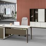 نيو ميامي مكتب 180 سم ابيض وودي