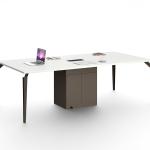 نيو ميامي طاولة اجتماع بيضاء 240 سم وودي