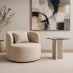 ليفربول طاولة جانبية بسطح زجاجي وودي