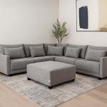 ليدز كنب فردي يد يمين رمادي وودي