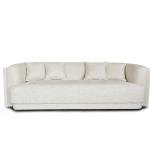 ليكسا كنب  قماش كتان بيج 3 مقاعد عرض 240 سم وودي