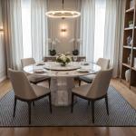 مارفيلا طاولة طعام رخام صناعي بدون كراسي وودي