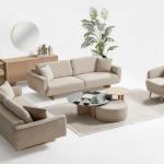 لاروس كنب ثلاثي كريمي وودي