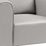 ليفيا كنب مكتبي فردي جلد رصاصي وودي