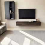 بيتي طاولة تلفزيون معلقة وودي