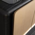 جراند كونسول فخم مع مرآة أسود مع نحاسي وودي