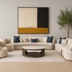 كالما كنب 4 مقاعد 300 سم بيج وودي