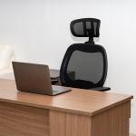 كرسي مكتب أسود بمسند للرأس وودي