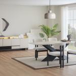 بيلا طاولة طعام 8 أشخاص 220 سم بدون كراسي وودي