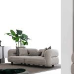 نيو هيرميس كنب 3 مقاعد كريمي 240 سم وودي