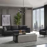 بادوفا كنب فردي رمادي قاتم وودي