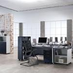 نيتشر كرسي مكتبي شبك ثابت أسود وودي