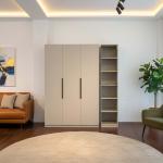 أروبا دولاب 2 باب خشبي 100 سم بأدراج ووحدة تعليق وودي