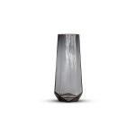 فازة زجاج رصاصي شفاف كبيرة وودي