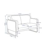 إكال كنب مكتبي ثنائي رمادي وودي