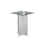 ليفربول طاولة جانبية بسطح زجاجي وودي