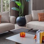 ويلا كنب 4 مقاعد 284 سم بيج وودي