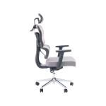 كرسي مكتب مريح شبكي رمادي بمسند ظهر قابل للتعديل وودي