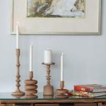 شمعدان بوهيمي بني كبير وودي