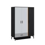 تريند دولاب ملابس 3 أبواب أسود-أبيض وودي