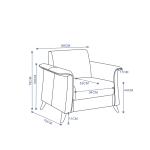 عليا كنب مكتبي فردي كريمي وودي