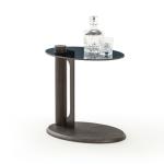 بوليرو طاولة جانبية بسطح زجاجي وودي