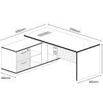 أومادا مكتب 200 سم وودي