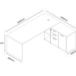 نيو نيرا مكتب 200 سم بني وودي