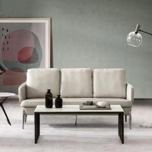 جون كنب مكتبي ثلاثي كريمي 184 سم وودي