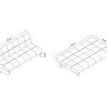 بيرل كنب سرير 3 مقاعد رمادي فاتح وودي
