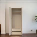 أروبا دولاب 2 باب خشبي 100 سم بأدراج ووحدة تعليق وودي