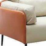 فينا كنب مكتب فاخر فردي لون بيج مع بني وودي