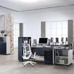 نيتشر كرسي مكتب رمادي دوار متحرك بمسند رأس وودي