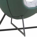 زوري كنب فردي جلد أخضر مودرن وودي