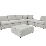 هزال طقم كنب زاوية رمادي وودي