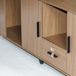 ناقو مكتب 200 سم قطعتين بني وودي