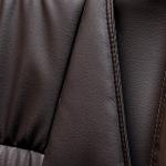 كرسي مكتب جلد ثابت أسود وودي