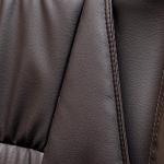 كرسي مكتب ثابت جلد بني وودي