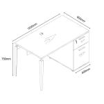 نيو ميامي مكتب 120 سم ابيض وودي