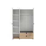 سولد دولاب ملابس 3 أبواب خشبي-أبيض وودي